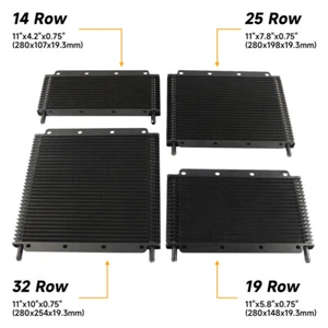 14/19/25/32 Row Plate & Fin Transmission Oil Cooler with 3/8" Push on hose barb - Picture 1 of 13