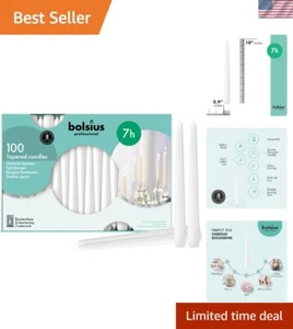 White Taper Candles 100 Count Bulk Pack - 10 Inch Dinner Candle Set - 7+ Burn... - Picture 1 of 10