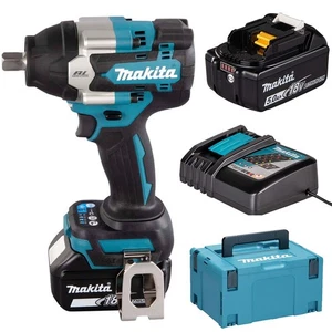 Makita Avvitatore a Percussione a Batteria DTW701RTJ con 2 Batterie 5,0Ah, Caricabatterie, Makpac - Foto 1 di 6