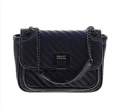 BADGLEY MISCHKA Quilted Vegan Leather Crossbody Bag Shoulder Purse Satchel Chain - Image 1 of 4