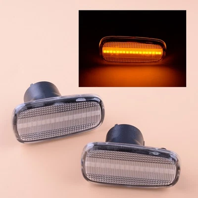 Clear LED Side Marker Lights Fit For Toyota Crown Land Cruiser Altezza Prius - Image 1 of 4