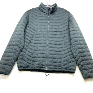 Ben Sherman Puffer Jacket Mens Medium Green Nylon Full Zip Long Sleeve Mock Neck - Picture 1 of 16