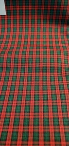 Tessuto misto cotone a quadri rosso e verde 1,43 iarde x 45 pollici - Foto 1 di 4