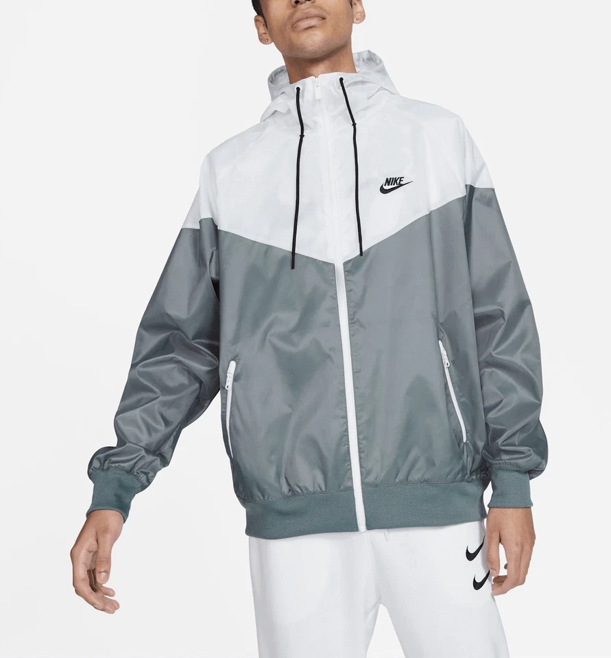 Nike Sportswear Windrunner Men's Hooded Jacket Gray White Large DA0001-084