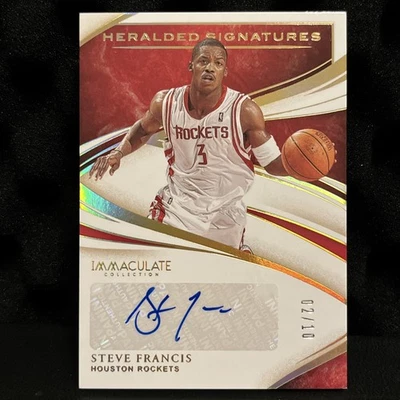 2019-20 Panini Immaculate Heralded Signatures Steve Francis #HS-SFS /10 Rockets - Image 1 of 4