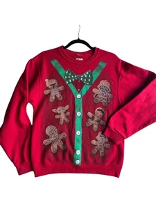 Star Wars Hombre Navidad Vacaciones Galletas de Jengibre Sudadera Roja Talla Pequeña - Imagen 1 de 7