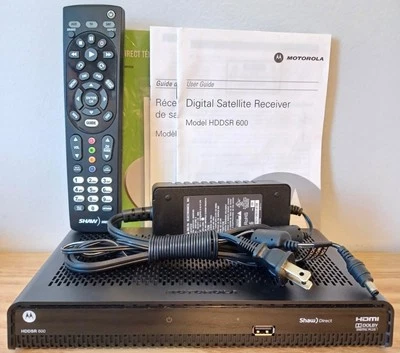 Shaw Direct Motorola Satellite TV Receiver HDDSR600 + Remote Used For PARTS ONLY - Image 1 of 4