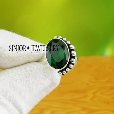 Chrome Diopside Gemstone 925 sterling silver handmade Gift Ring US size 5 to 13 - Image 1 of 4