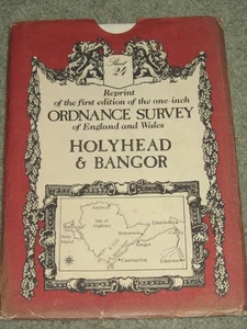 OS Ordnance Survey First Edition 1841 Reprint: Sheet 24 Holyhead & Bangor - Picture 1 of 2