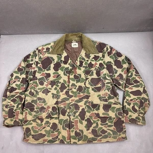 Vintage Duxbak Jacket Men XL Mohawk Rain Duck Camo Frog Skin Canvas Waterfowl - Picture 1 of 12
