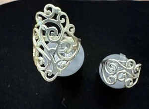 Langer & kurzer Sorrent Sterling Ring Größe 6,5 und 6. Paar Ringe. 2 Ringe - Bild 1 von 10
