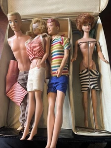 Beautiful Vintage 1960 Barbie Titian Bubblecut Collection Ken And Midge Too - Picture 1 of 15