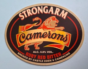CAMERONS Cervecería STRONGARM Real Ale Cerveza Bomba Clip Insignia Castillo Eden Durham - Imagen 1 de 1