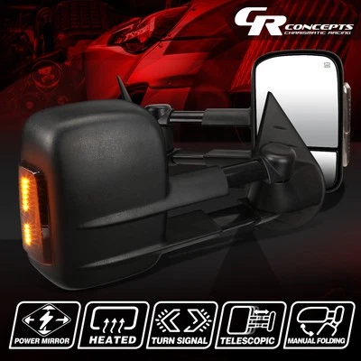 ESPEJO LATERAL DE REMOLQUE SEÑAL LED AHUMADO ALIMENTADO+CALOR+AHUMADO PARA SILVERADO/GMT900 2007-2014 Foto 1 de 4