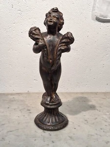 Terrakotta Skulptur Vertreter Putto mit Horn Kopien - Bild 1 von 16