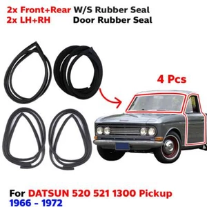 Windshield Front+Rear Door Rubber Seal Fits Datsun 520 2D 521 UTE 1966-72 4 PCS - Picture 1 of 6