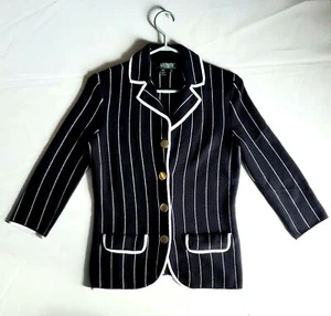 Ralph lauren Womens  Casual Blazer 100%Cotton Gold Hardware buttons Sz Small - Bild 1 von 7