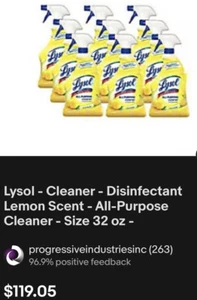 Lysol All Purpose Cleaner Spray, Lemon Breeze, 64oz (10X32oz) 10 Bottles!!! Best - Picture 1 of 1