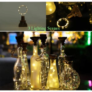 New 1/6 Pcs Of Solar Power Wine Bottle Cork String Light 20 LED Fairy String Ne - Picture 1 of 11