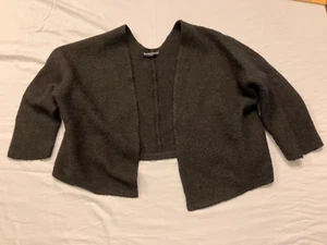 Brandy Melville Crop Sweater Jacket One Size Black Made in Italy - Picture 1 of 5