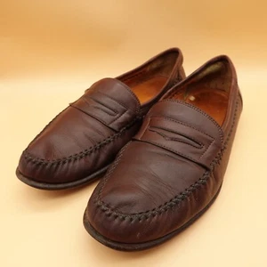 Salvatore Ferragamo Studio Shoes Mens 12B Penny Loafer Brown Leather Italy - Picture 1 of 12