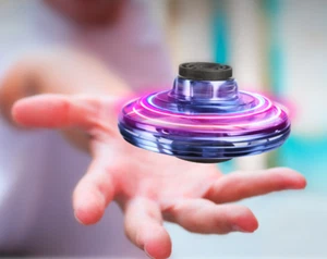 Mini Fingertip Gyro Interactive Decompression Toy Drone LED UFO Type Flying Heli - Picture 1 of 13