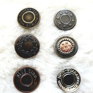 5 x 17mm Hammer On Denim Jacket Replacement Jeans Buttons Repair Studs Gun Metal - Picture 1 of 39