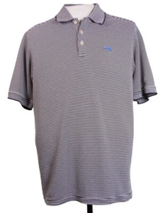 Tommy Bahama Mens M Stripe Logo Polo Short Sleeve Shirt - Picture 1 of 6