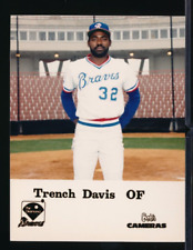 1987 Richmond Braves Team issue Photo card Trench Davis 4x5 Bob's Cameras * Z107