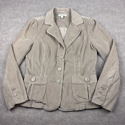 St. John's Bay Jacket Women’s Medium Tan Corduroy Stretch Fitted Classy Chic - Image 1 of 4