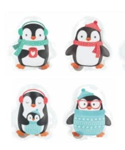 Taschenwärmer Handwärmer wieder verwendbar mit Motiv Pinguin 4 Stück - Bild 1 von 1