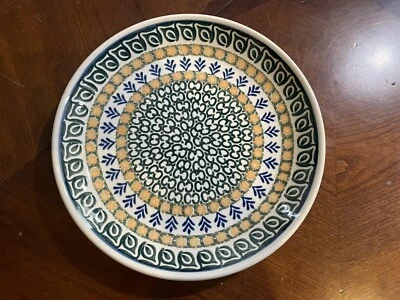 CERAMIKA ARTYSTYCZNA POLISH POTTERY 9” RIMMED PLATE Autumn Wheatfields