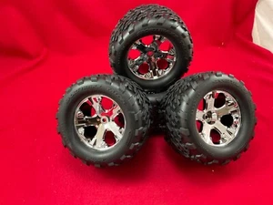 Für 4 Traxxas Stampede 2WD XL-5 Chromfelgen TALON Reifen 2.8 Brushless BL-2S - Bild 1 von 4