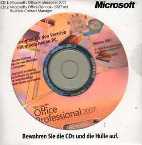 MS Office 2007 Professional OEM Vollversion deutsch neu inkl.Excel+Access - Bild 1 von 1