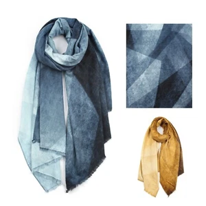 Bufanda de invierno para mujer Boutique degradada patrón rombo reversible mezcla de cachemir - Imagen 1 de 6