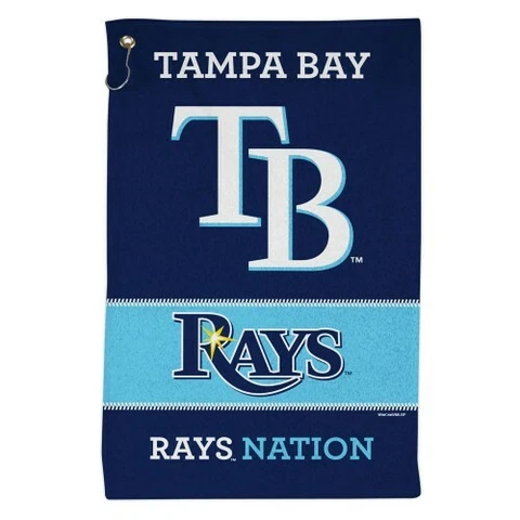 TAMPA BAY RAYS ALL PURPOSE GOLF TAILGATE TOWEL 16"X25" HOOK AND GROMMET Cover
