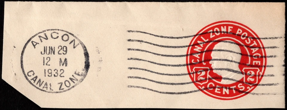 Canal Zone Scott # U11 Postal Stationery Cut Square with Ancon Machine Cancel - Image 1 of 1