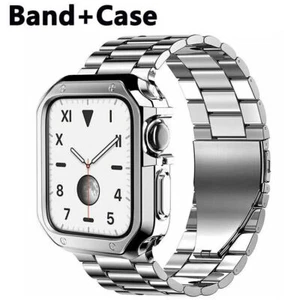 Metal Watch Band Strap With Soft Case For Apple Watch Series 8 7 6 5 4 3 2 1 SE - Picture 1 of 30