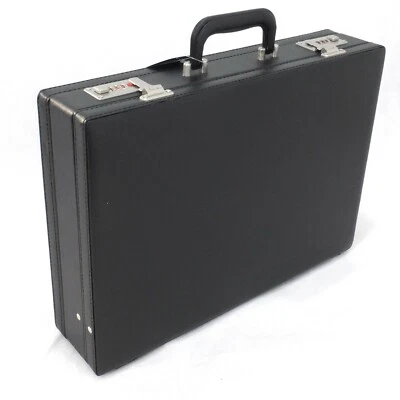 Large Faux Leather Business Briefcase Attaché Case Travel Case Office Work Bag - Image 1 of 4
