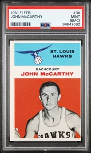 1961 FLEER Basketball John Mccarthy #30 PSA MINT 9 (MC) - Picture 1 of 2