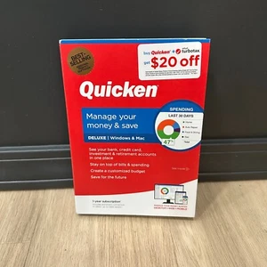 Quicken Deluxe Personal Finance for Windows and Mac SEALED - Picture 1 of 6