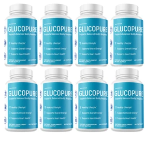 Glucopure Blood Sugar Support for Weight Loss & Heart Health- 8 Bottles - Picture 1 of 5