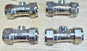 Válvula de cierre de agua aislante Ballofix 4 x 15 mm cromo de compresión - Imagen 1 de 1