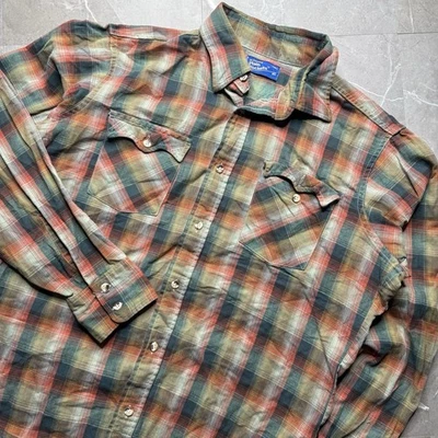 Vintage JCPenny Plain Pockets Multi Color Flannel Men’s XL Tall - Image 1 of 4