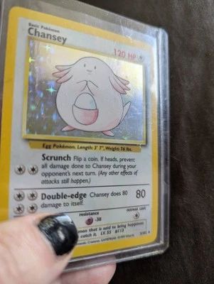 CHANSEY Pokémon Rare 1995 Wizards of the Coast Holo 3/102 Card Base NM Foil Wotc - Image 1 of 3