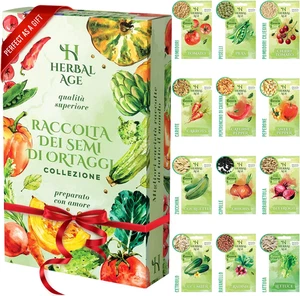 Kit Semi Ortaggi, 12 Varietà Di Semi Orto, 5100 Semi Da Piantare, Semi Di Pomodo - Foto 1 di 12