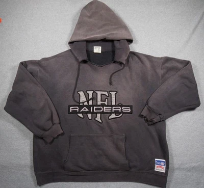 Sudadera De Colección Oakland Raiders Para Hombres XLarge Gris Sudadera con Capucha Desteñida Años 90 NFL Nuez moscada Foto 1 de 4