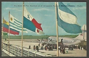Argentina Postcard Airplane Pan American In Ministro Pistarini Ezeiza Airport - Picture 1 of 2