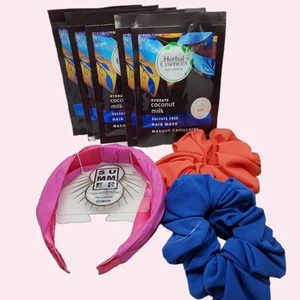 Herbal Essence 5-PACK Coconut Milk Hair Mask And Conair Scrunchies & Headband - Picture 1 of 4