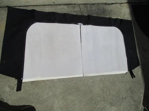 USED MAYBE 1955-57 OLDS BUICK ? Rear Plastic Window Curtain -BLACK STAYFAST USED - Foto 1 di 11